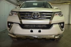 Тюнинг внедорожника Защита переднего бампера Toyota Fortuner 2017