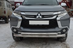 Тюнинг внедорожника Защита переднего бампера Mitsubishi Pajero Sport 2017